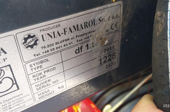 Пресс-підборщик рулонный UNIA FAMAROL DF 120 1.8 -  3